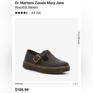 Dr. Martens Zavala Mary Jane
Black suede, 1.1" platform, Air Cushion rubber sole